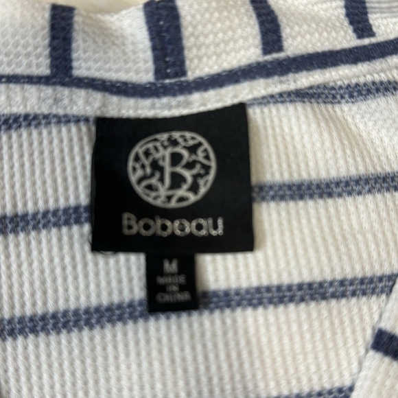 Bobeau White & Navy‎ Striped Top - Picture 3 of 5